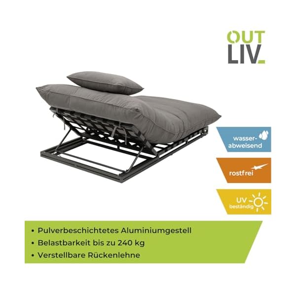 OUTLIV. Gartenliege Heaven Aluminium Anthrazit