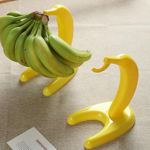 Banana Tree Hanger - Wooden Banana Stand Hanger |Rubberwood Banana Tree | Desktop Headphone Hanger | Wooden Banana Tree Hanger | Sturdy Display With Hooks, Fruit Storage Stand For Countertop - Image 3