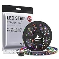 BTF-LIGHTING WS2812 ECO 5M 150 LEDs 5050 SMD Flexibler Streifen Schwarz PCB – Ansicht 1