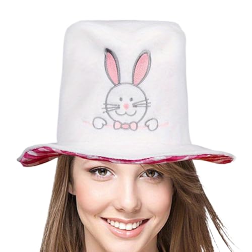Sombrero del conejito de pascua,Sombrero de copa del conejito de pascua | Sombrero de fiesta de Pascua Sombrero de copa de conejito de terciopelo - Gorro divertido para disfraz, disfraz para disfraz y