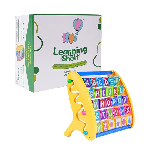 Image of FLYI ABCD Learning Toys for Kids | STEM 3-in-1 Educational Activity Toy Set with Alphabet, Shapes, Tracing & Lacing Board | Montessori Learning Shelf for Boys & Girls, 3+ Years