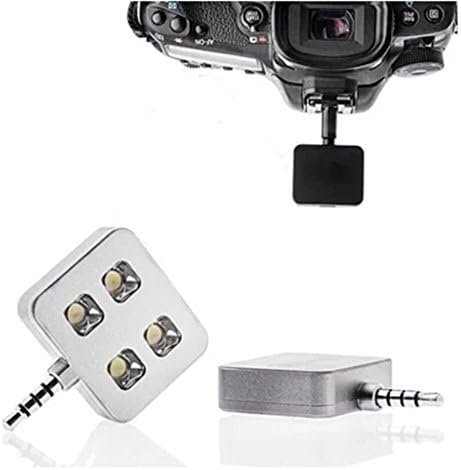 Mini 4 Led Selfie Light, Sunwee Flash Pocket Fill-in Light Spotlight Portable Video Light for iPhone 6 /iPhone 6 Plus Samsung Galaxy S6 Gopro Camera with USB Charging Cable White