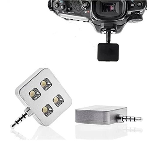 Mini 4 Led Selfie Light, Sunwee Flash Pocket Fill-in Light Spotlight Portable Video Light for iPhone 6 /iPhone 6 Plus Samsung Galaxy S6 Gopro Camera with USB Charging Cable White