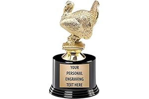 Crown Awards Turkey Trophies, 5.75" Personalized Thanksgiving Turkey
