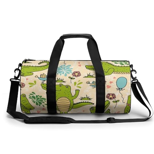 Duffel bag de voyage et gym au motif crocodile mignon, sac de sport pour randonnée