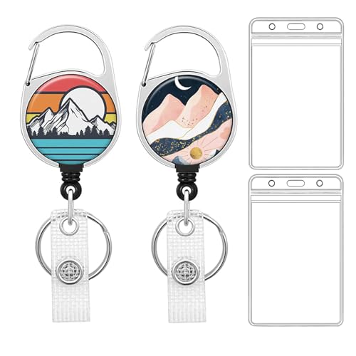 Porte-badge rétractable robuste Lot de 2 avec étui étanche vertical