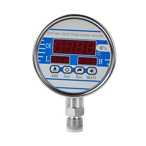 0-60mpa Digital Contact Pressure Gauge Digital Pressure Controller 2 Relays Output Pressure Gauge Manometer (Color : Radial, Size : 0-0.6Mpa)