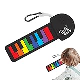 Roll Up Piano - Teclado de piano colorido plegable recargable | Pianos de silicona enrollados | Instrumento musical portátil para viajes, escuela, hogar y exterior