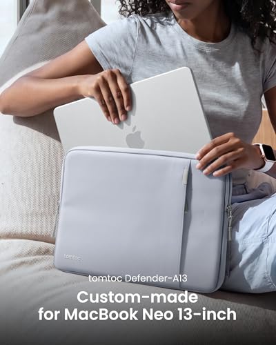Image of tomtoc 360 Protective Laptop Sleeve 13-inch MacBook Neo A3404 (2026) | Water-resistant Laptop Case Cover Designed for 13-inch New MacBook Neo A18 Pro Chip, 13 inch Shockproof Computer Case Bag