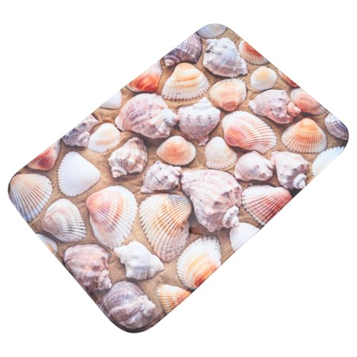 iplusmile Alfombra Antideslizante Baño Patrón Conchas Franela Absorbente para Cocina Dormitorio