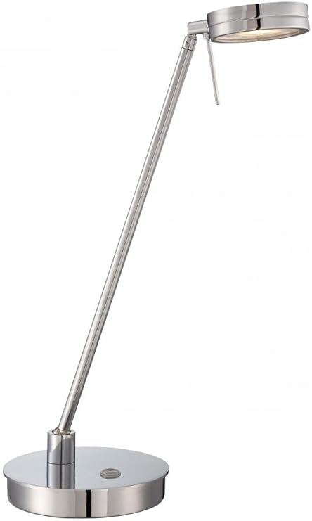 GEORGE KOVACS GEORGE KOVACS P4306-077 George's Reading Room LED Table Lamp, 1-Light, 8 Total Watts, 18.75-in H x 6.25-in W, Chrome