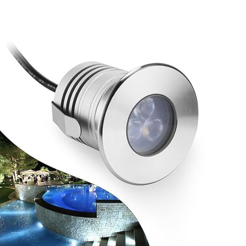 Luces Del Estanque - Lámpara LED Iluminación Subacuática, Foco Para Exteriores 3 W, Haz Luz LED 12 V-24 V CC, Luces Paisaje Impermeables IP68, Para Piscinas Enterradas, Escalones, Estanques(Color:Red