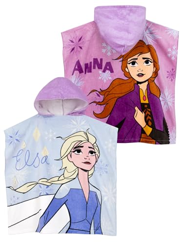 Disney Frozen Toalla Playa Niña | Anna Y Elsa Toalla Poncho Niña | Talla Unica Azul