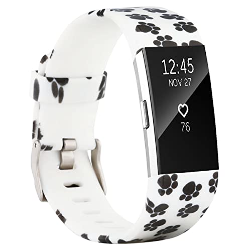 honecumi Compatible with Fitbit Charge 2 Bands for Women Small- Silicone Colorful Pattern Floral Band Strap Bracelet Wristband for Charge 2 Fitness Tracker Replacement Bands Accessories Unisex,S