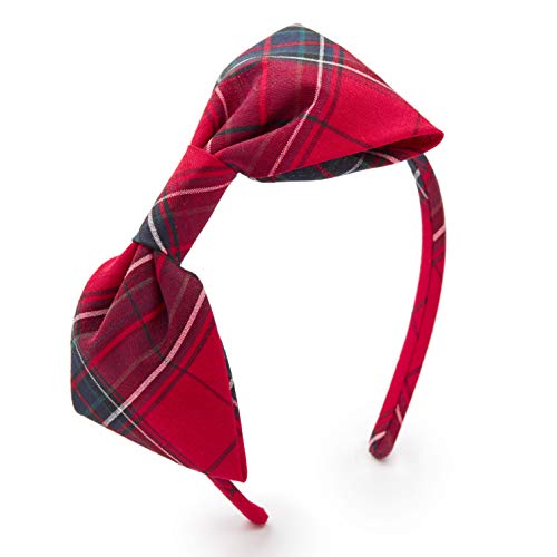Hope & Heny Girls' Red Plaid Bow Dressy Head Band One Size
