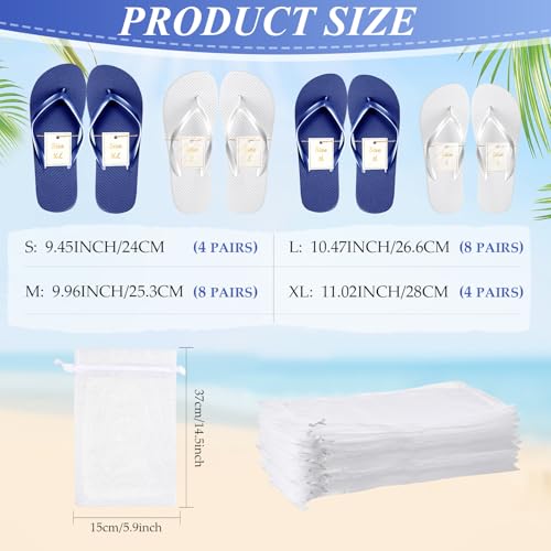 Image of Unittype Flip Flops Bulk for Wedding Guest Slippers Wedding Flip Flops with Cards Bags for Pool Beach Party