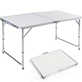 klapptisch 120x50 Tischbeine: Höhenverstellbar von 55 bis 70cm Höhe