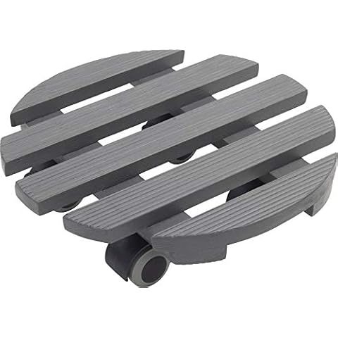 Metafranc 825200 - Plataforma de Pino con Ruedas de TPE de Color Gris con 2 topes de Bloqueo, Rodillo de Interior, Soporte para macetas Cover