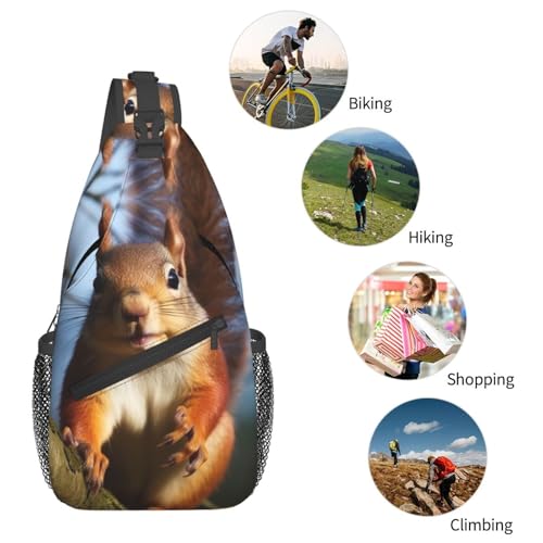 Mochila Sling estilo Crossbody diseño Ardilla negra miniatura 5