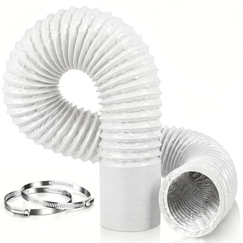 Gaine Ventilation 100mm 5m Tuyau Evacuation Seche Linge Flexible Pvc Tuyau Evacuation,pour Extracteur d'Air, Climatisation, Sèche-linge, Hotte, Noir