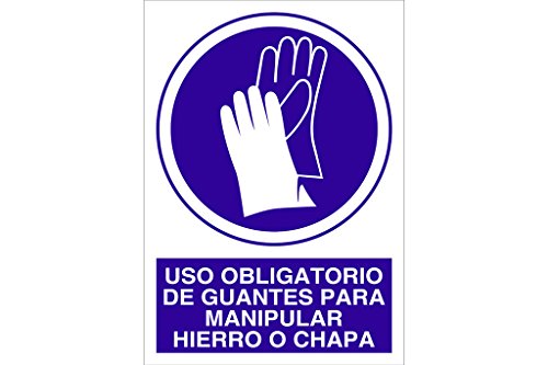 Cofan - Plimpo Señal Poliestireno 1,5Mm 420X297 Uso Obligatorio De Guantes Para Manipular Hierro O Chapa En Oferta Cofan O46Pl420297 Señal Poliestireno, 420 X 297 Mm