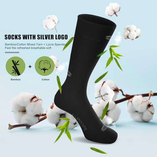 7 Pairs Bamboo Wool Cotton Crew Socks Black Business Dress Socks for Men and Women Super Soft And Breathable4