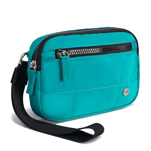 Image of Haytijoe Small Wristlet Wallets for Women Valentines Day Gifts RFID Blocking Travel Wallet Quilted Nylon Phone Purse