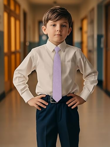 Boys Tie Cotton Solid Color Ties for Boy Kids Pre Tied Adjustable Clip on Ties for Wedding School Church2