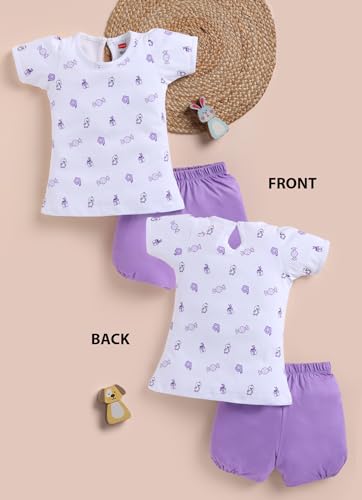 Image of LuvLap Baby Girls Regular Fit 100% Cotton Half Sleeves Girls Top CoSet Pack of 3
