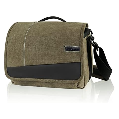 Besnfoto Camera Bag Shoulder Messenger Bag for SLR DSLR Vintage Canvas Camera Case Medium Compact for Travel Water Resistant Cover