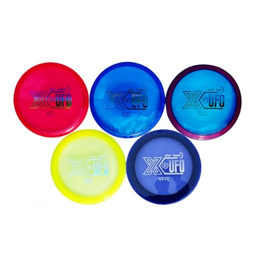 X-UFO Disc Golf Starter Set, Colors are Slightly Off 163-175g – Disc Golf Putter, Driver, Mid-Range, Frisbee Golf Disc Set, PDGA Approved