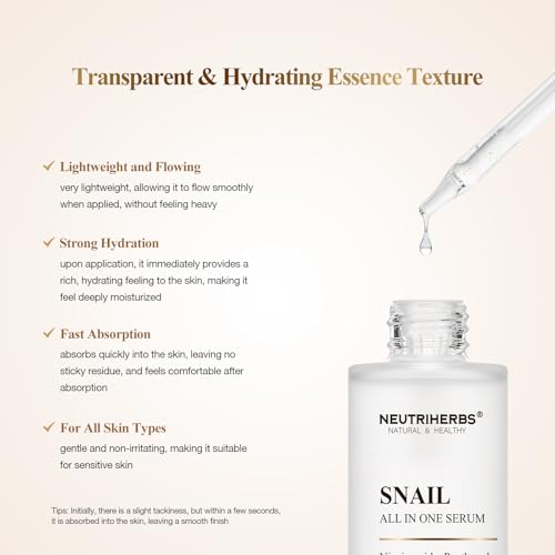 Neutriherbs 10% Snail Mucin Serum, Anti-Aging Hydrate Facial Care-1.69fl Oz — view 5