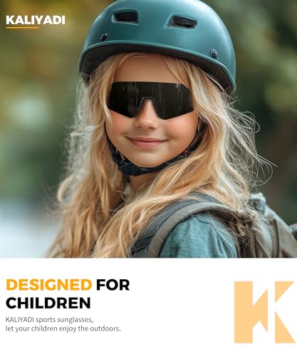 KALIYADI Kids Polarized Sunglasses Youth-Baseball-Sunglasses: Sport Running Boys Girls UV400 Protection Sun Glasses Age 3-122