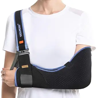 Velpeau Arm Sling Shoulder Immobilizer for Men and Women, Medium Size