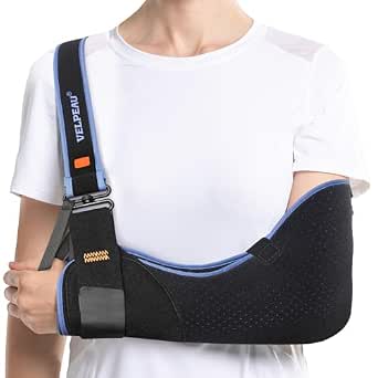 Velpeau Arm Sling Shoulder Immobilizer for Men and Women, Fits Left or Right Arm, Medium Size