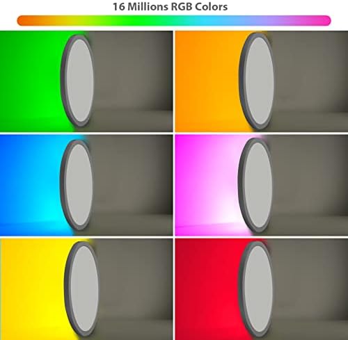 Alexa Bath Ceiling Light, Smart WiFi LED Ceiling Light 18W 1600LM, 2700K/6500K RGB Dimmable, Waterproof Bathroom Light Work with Alexa, Google Home, Voice Control, Remote, No Hub Required, Ø29.5cm