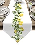 Lemon Table Runners Dresser Scarves, Non Slip Burlap Table Runner, Table Setting Decor for Dinnner,