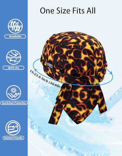Sweat Wicking Doo Rag Cooling Dew Rag Helmet Liner Hat Large Motorcycle Head Wrap Bandana Skull Caps for Men and Women