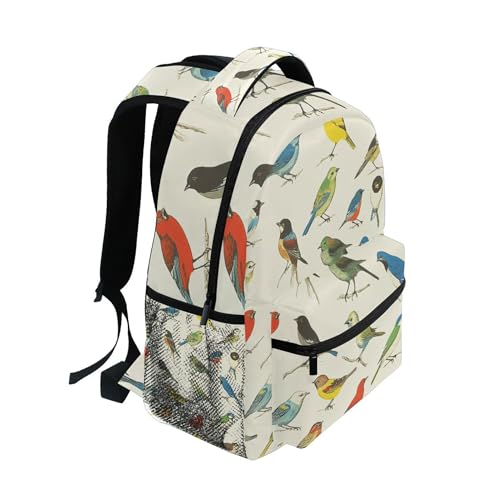 Various Birds Backpack Laptop Tablet Travel School Bag with Name Tag for Boys Girls Teens2
