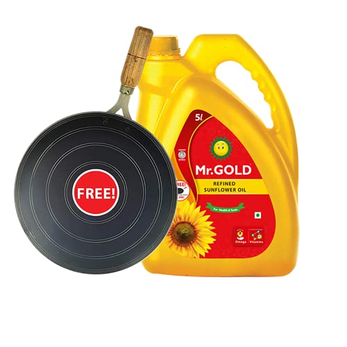 Mr.Gold Sunflower Oil 5L Can + Free Iron Dosa Tawa Woth Rs.250 Byzone