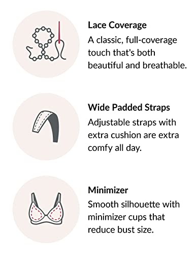 Glamorise Full Figure Plus Size Magiclift Minimizer Bra Wirefree #1003 Black #TOP6