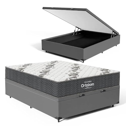 Cama Box Baú com Colchão de Espuma D33 Ortobom Airtech 100 (Casal)