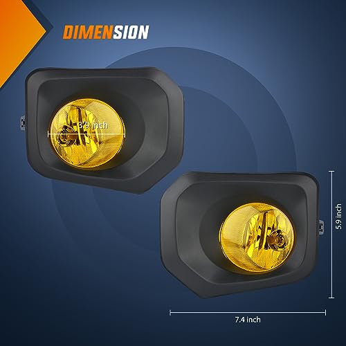 Image of Nilight Fog Lights Assembly Compatible with 2016 2017 2018 2019 2020 2021 2022 2023 Toyota Tacoma SR SR5 Model Only Replacement Yellow Lens Driver and Passenger Side