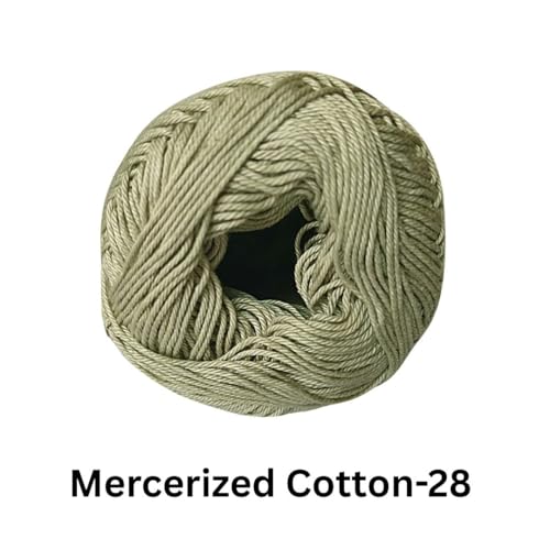 Image of VCR 4 Ply Grey Olive 100% Mercerized Cotton Yarn, 60 Grams Hank, 190 Meters Length, Cotton Combed Ball, Smooth and Glossy Crochet Yarn for Crochet and Knitting, Pack of 1, Suitable for DIY Crafts