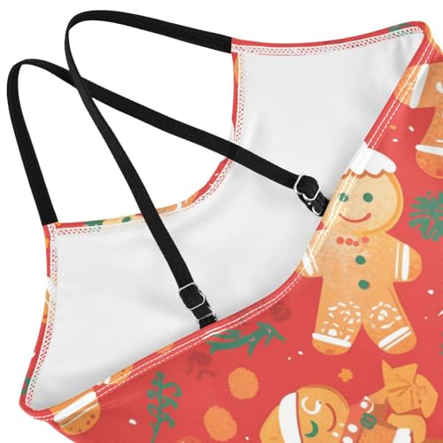 Gingerbread Cookies Kids Girls 1 Piece Swim Suit Beach Swimwear Adjustable Shoulder Strap Quick-Dry4