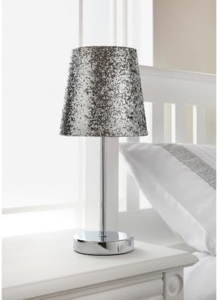 Girls Room Glitters Table Lamp Silver