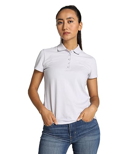 Image of Puma Women's Polo T-Shirt | Cotton Regular Fit Short Sleeve Polo with Ribbed Collar & Button Placket | Classic Everyday T-Shirt for Casual, Sport & Streetwear