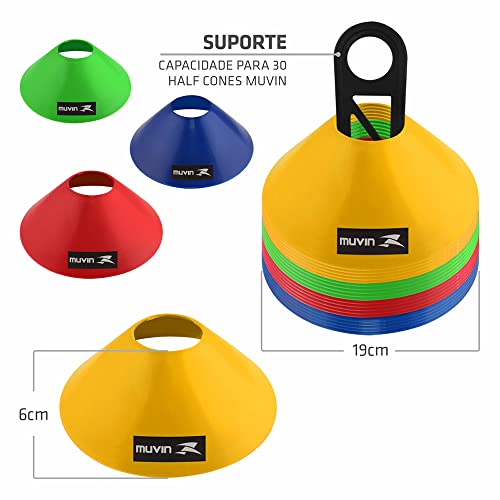 Half Cone de Marcação de Plástico Muvin – Kit com 24 - Chapéu Chinês - Treino Funcional – Agilidade