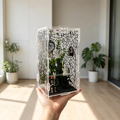 Image of 20PCS Acrylic Jumping Spider Enclosure Kit | tool-free snap assembly, fits mantis tarantula snail isopod, desktop display