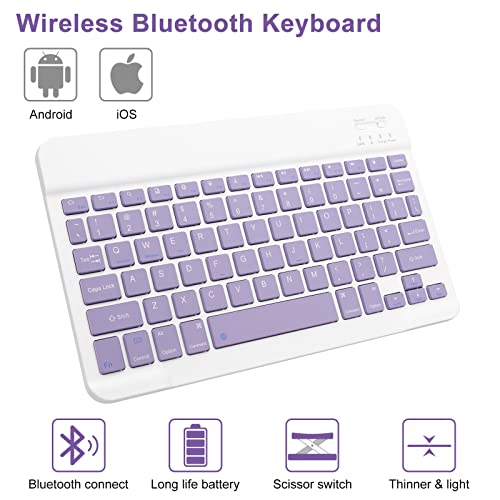 Keyboard Case For Ipad 10.2 Inch 9Th Generation 2021-Gokoco Ipad 8Th Generation 2020 Wireless Magnetic Detachable Keyboard With Built-In Pencil Holder,Ipad 7Th Generation 2019 Tablet Cover-Purple #TOP3